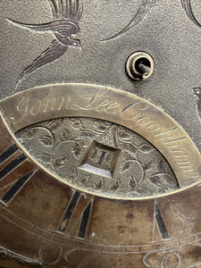 Longcase Movement signed Brass dial, John Lee, Cookham. Early 10.5 Inch Dial.