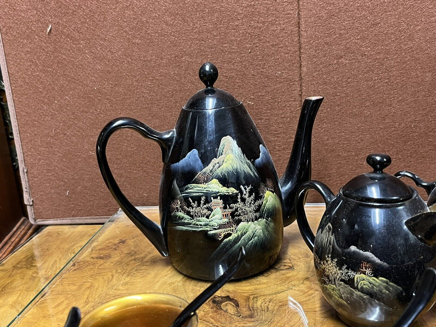 Antique Papier-mâché Tea & Coffee Set. Ship Worldwide