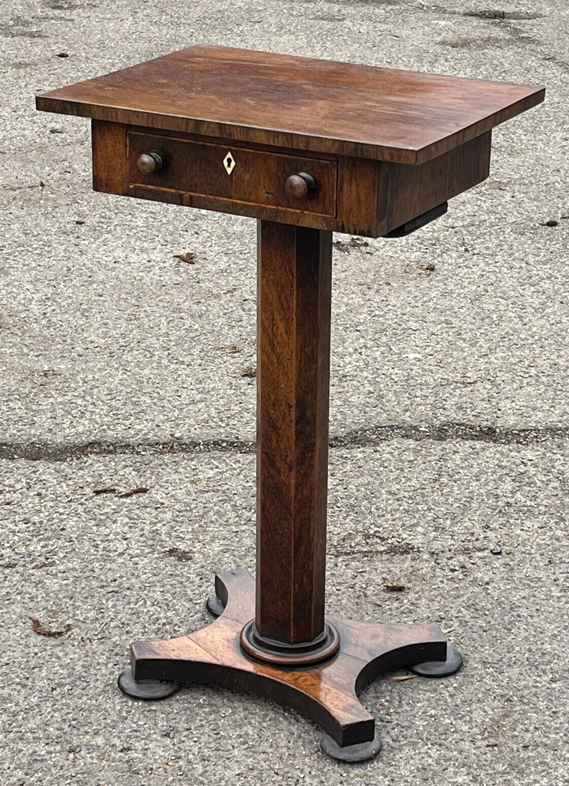 Victorian Mahogany Lamp Table, Side Table With Drawer.