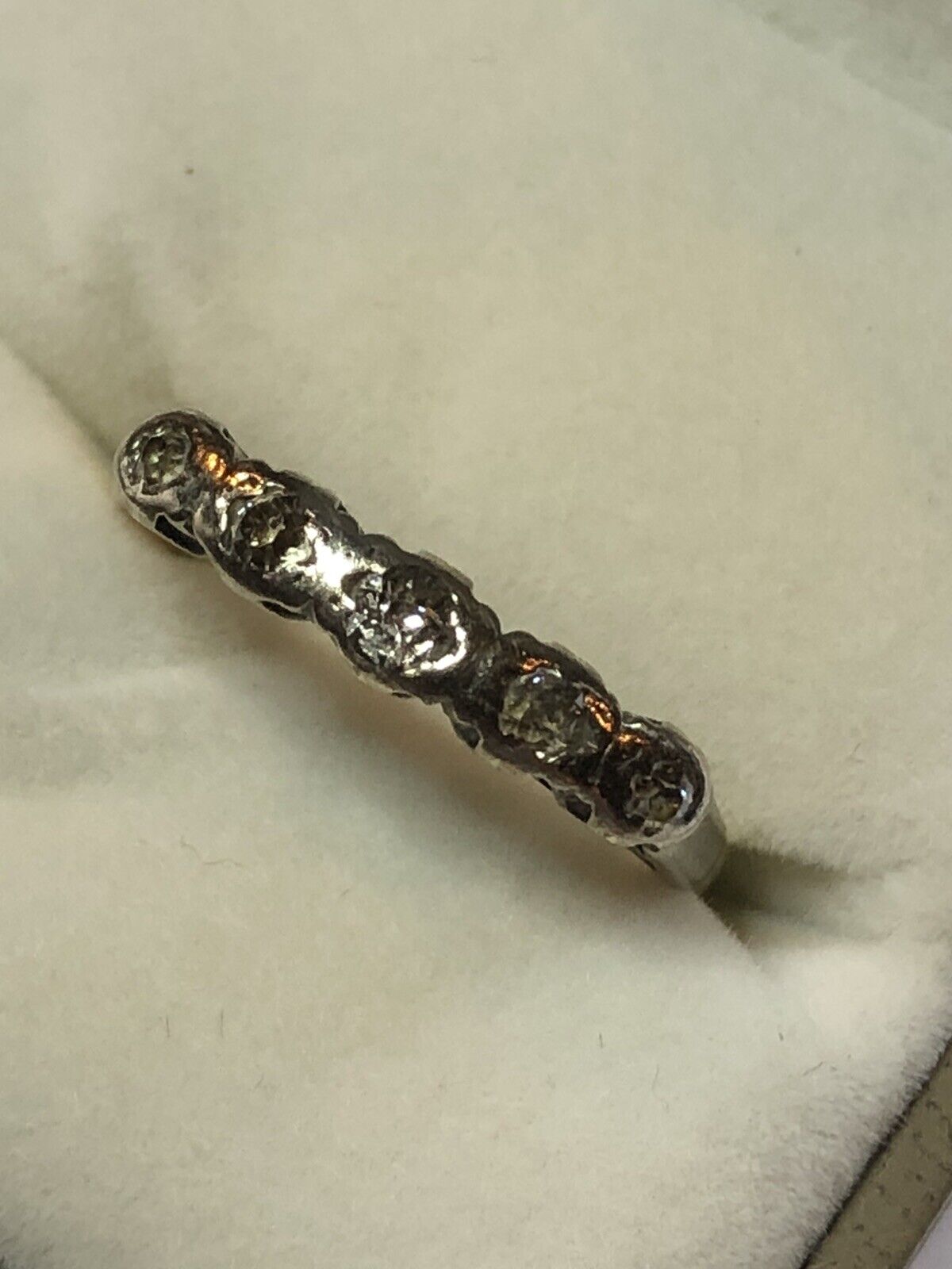 Vintage 18ct Gold Platinum Diamond Ring Size O