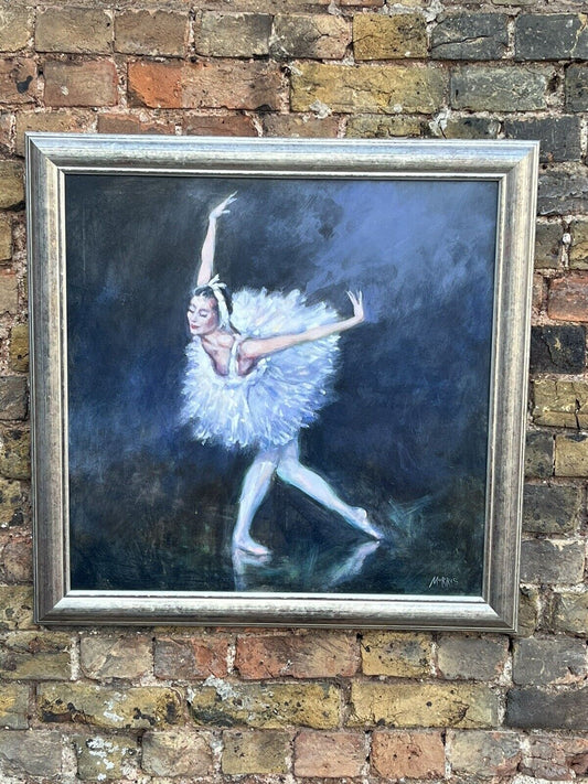 Ballerina. Dancer. Large  Oil On Canvas Signed Morris.