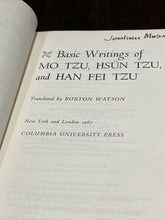 Basic Writings Of Mo Tzu, Hsun Tzu & Han Fei Tzu First Edition From Publisher