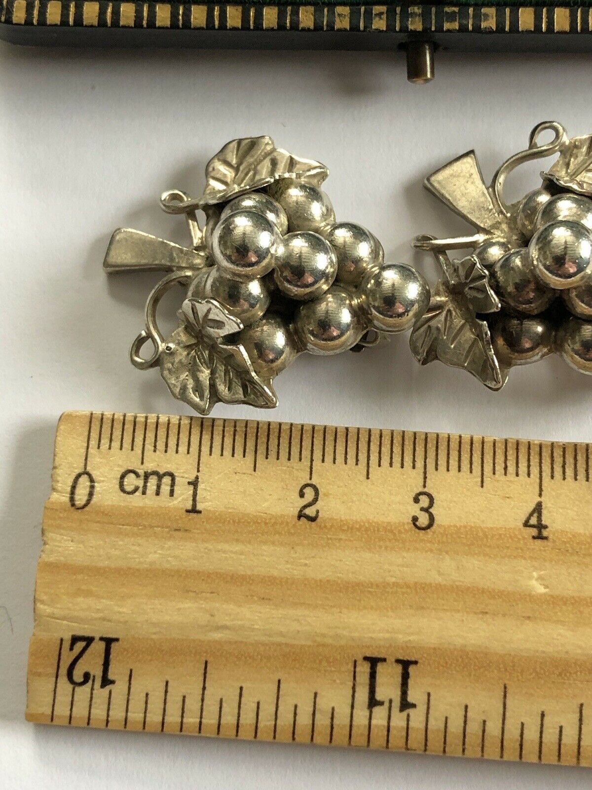 Vintage Silver Taxco Mexico Grape Clip On Earrings