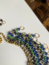 Vintage Glass Bead Statement Waterfall Collar Necklace