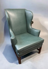 Green Leather Armchair. Library Armchair