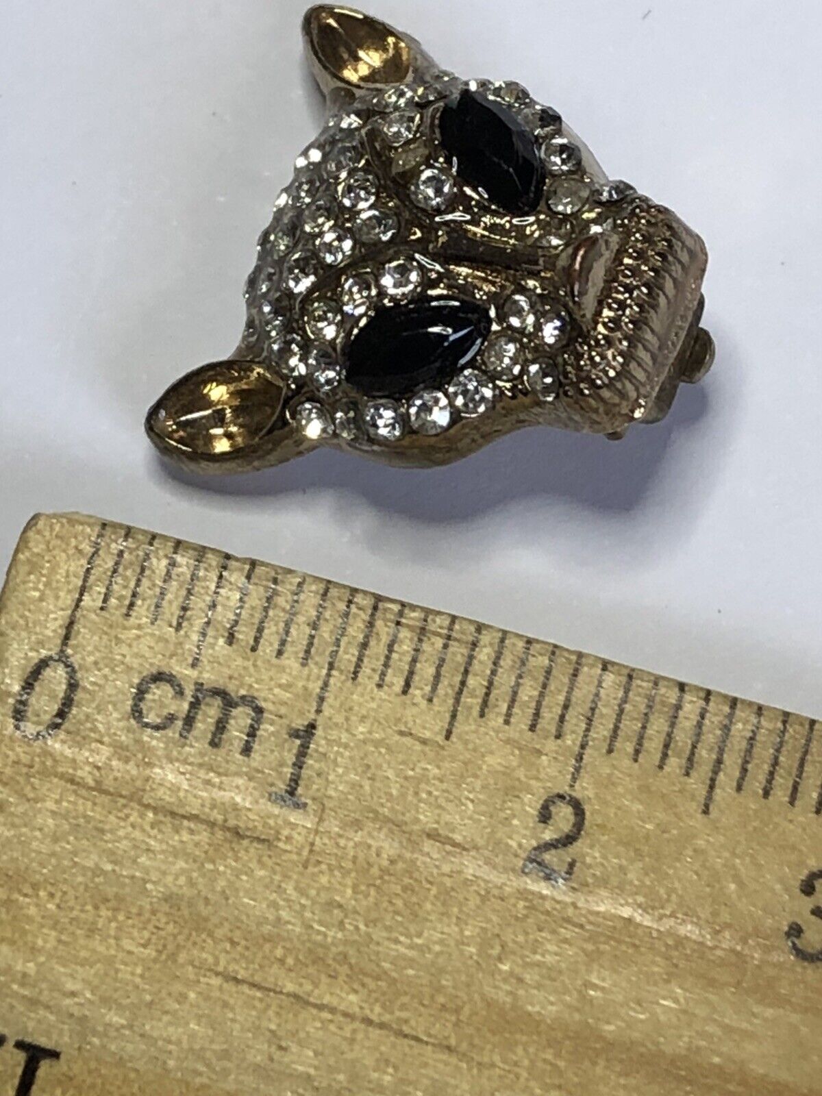 Vintage Jaguar Leopard Diamanté Clip On Earrings