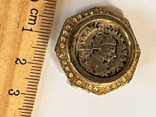 Vintage Gold Silver Tone Etruscan Coin Clip On Earrings Numbered