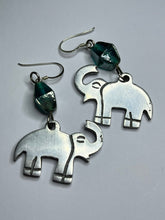 Vintage Silver Tone Elephant Drop Earrings