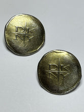 Vintage 90s Designer DKNY Signed Earrings Gold Silver Tone