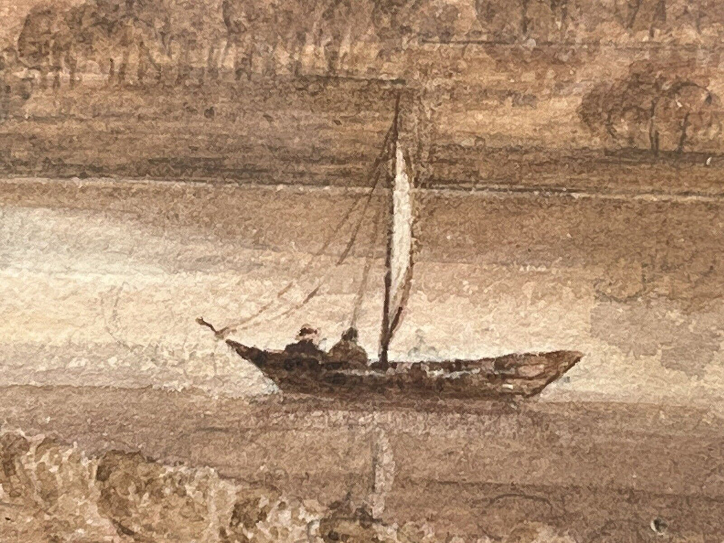 Framed Maritime Watercolour. Circa 1830 F.Rawlins. Somerset
