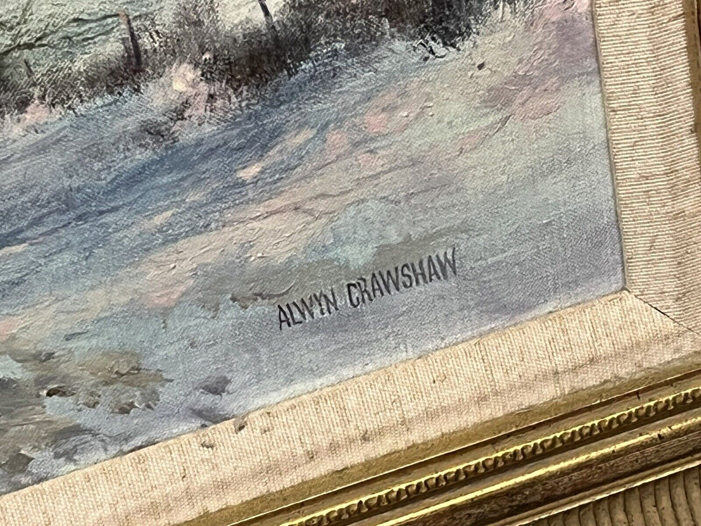 Alwyn Crawshaw, Winter Landscape Oil On Canvas In A Gilt Frame