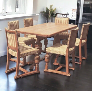 1930’s Oak Table & 6 Chairs