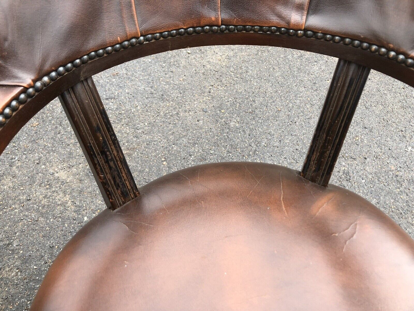 Brown Leather Pair Of Desk Chairs