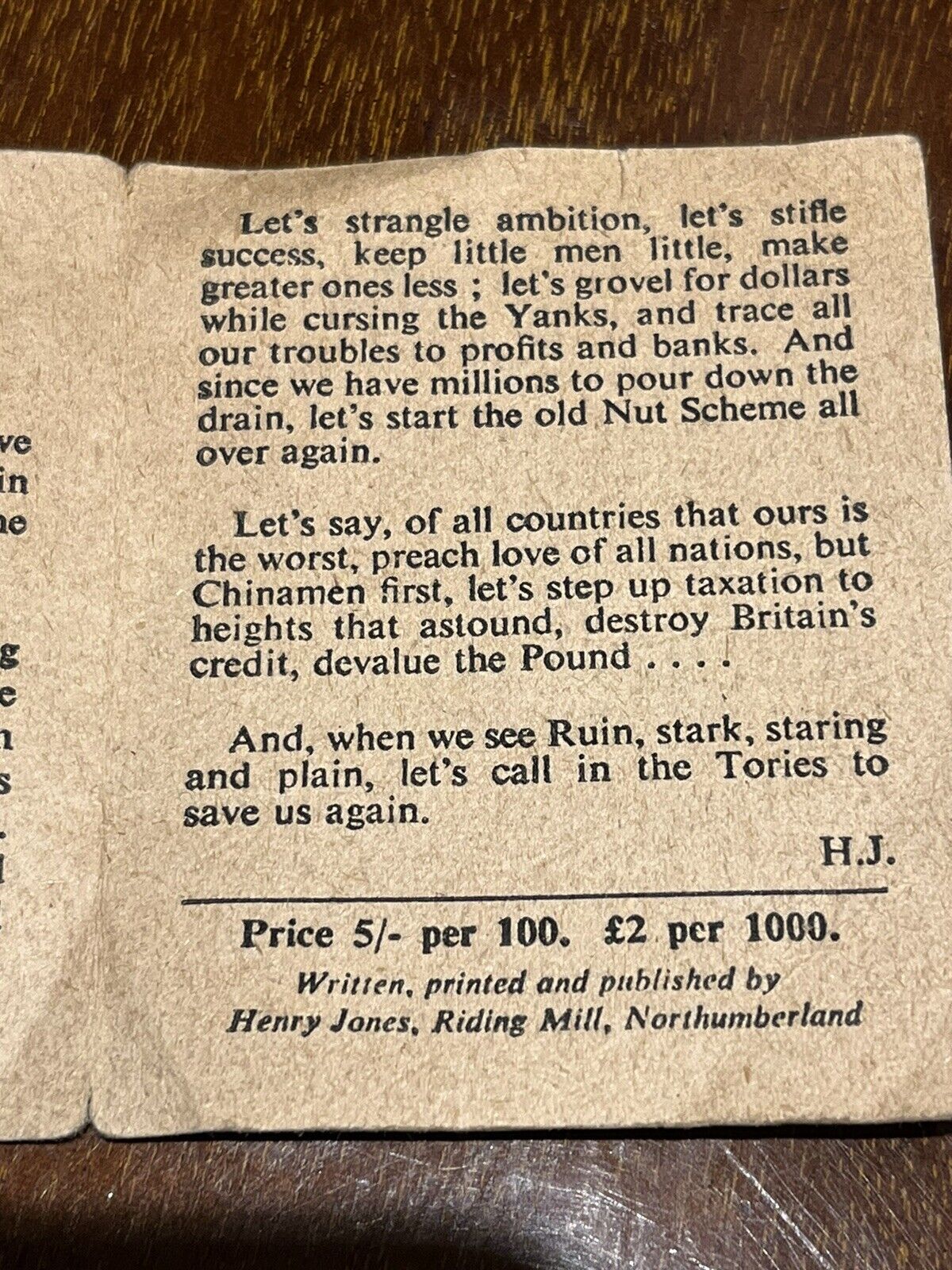 Labour Propaganda Ration Book, Circa 1955