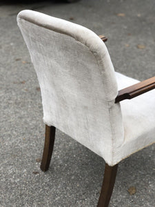 Antique Armchair In Mahogany And Upholstered. Reading Chair. Library Chair.