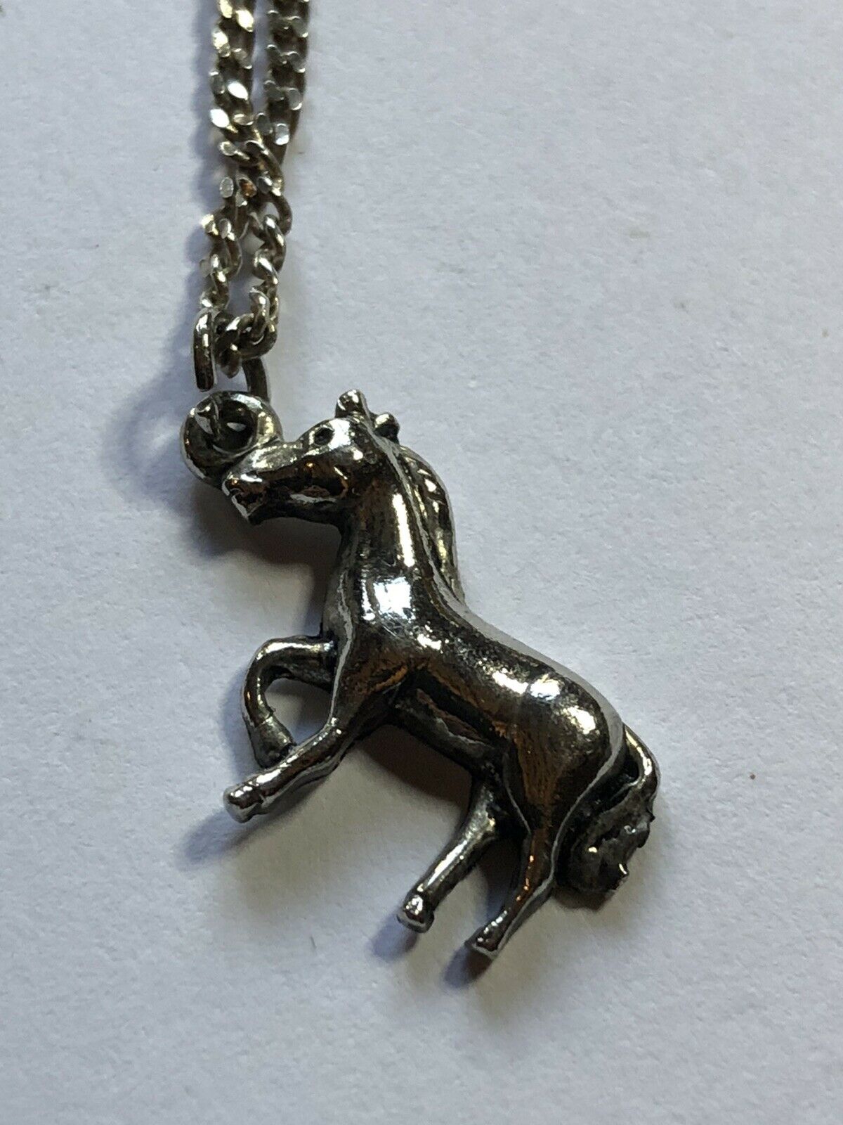 Vintage Silver 925 Horse Pendant Necklace