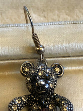 Vintage Teddy Bear Diamanté Earrings