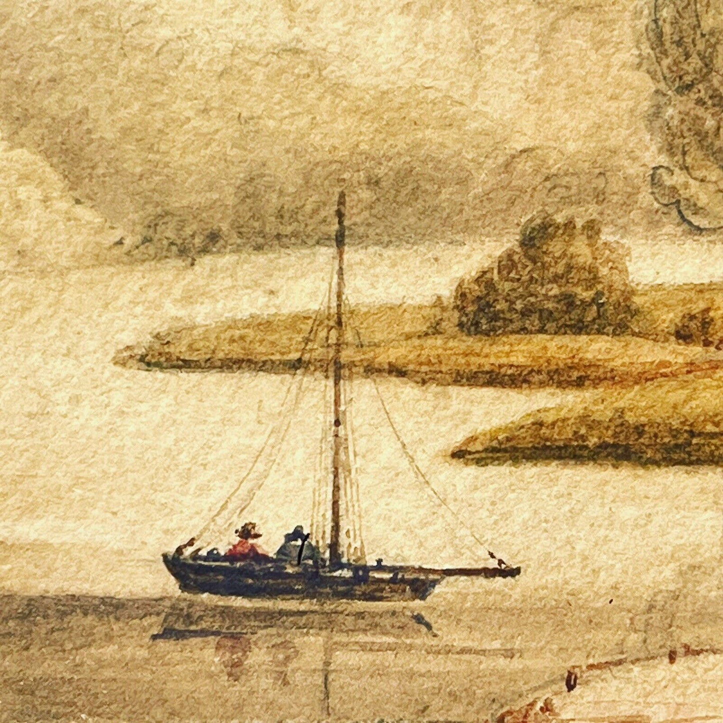 Framed Maritime Watercolour. Circa 1830 F.Rawlins. Somerset