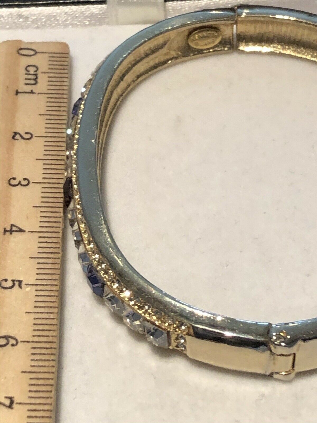 Kenneth J Lane Gold Tone Diamanté Hinged Bracelet
