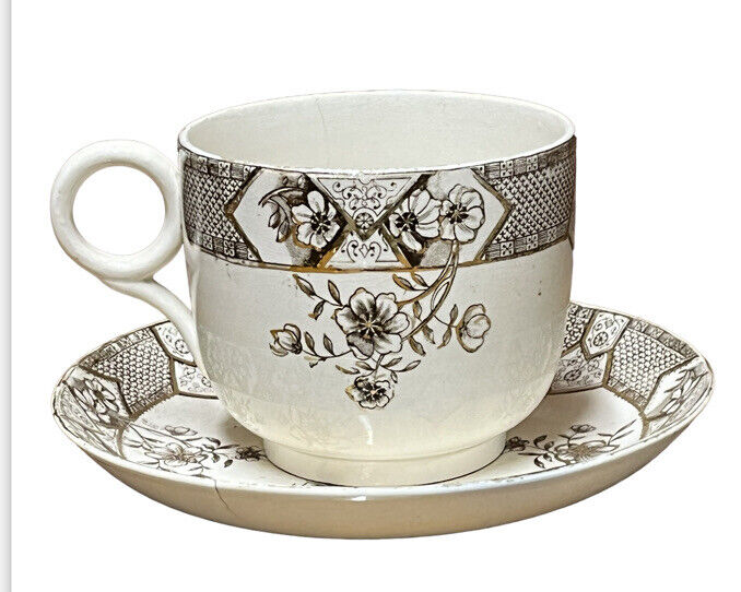Antique Oversized Cup & Saucer