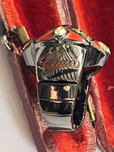 Vintage Designer Guess Orange Stone Gunmetal Ring