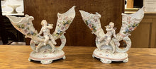 Pair Of Continental Porcelain Posy Holders
