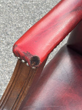 Red Leather Buttoned Back Gainsborough Armchair.