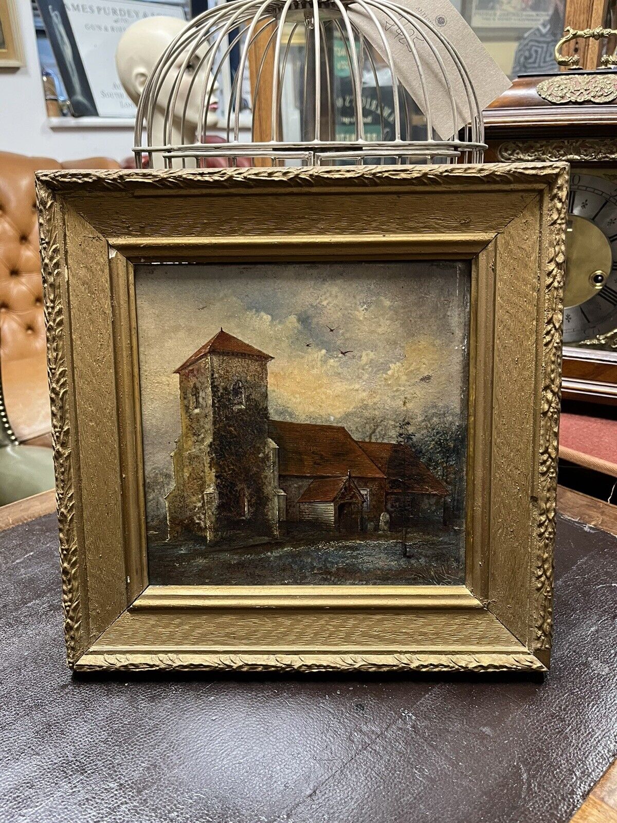 Ashingdon Church, Rochford, Essex, By Vonk 1896 In Gilt Frame.