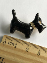 Vintage Enamel Diamanté Scottie Dog Brooch
