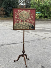 Antique fire screen with tapestry, fully height  adjustable