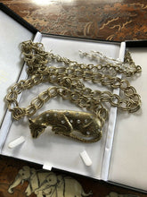 Vintage 1980s / 90s Kenneth J Lane K.J.L Panther Leopard Statement Chain Belt