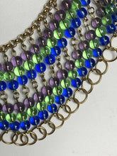 Vintage Glass Bead Statement Waterfall Collar Necklace