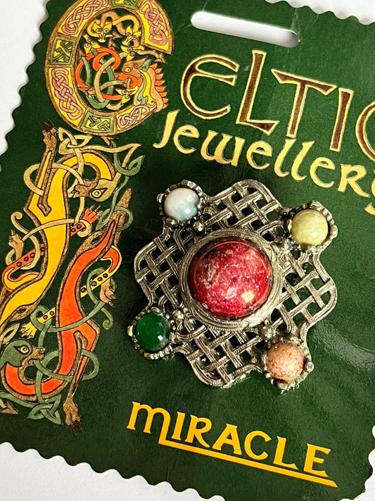 Vintage Miracle Signed Celtic Brooch