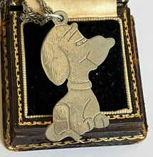 Vintage Silver Tone Snoopy Pendant Necklace