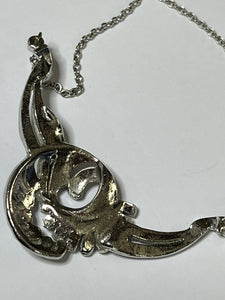 Vintage Marcasite Silver Tone Necklace
