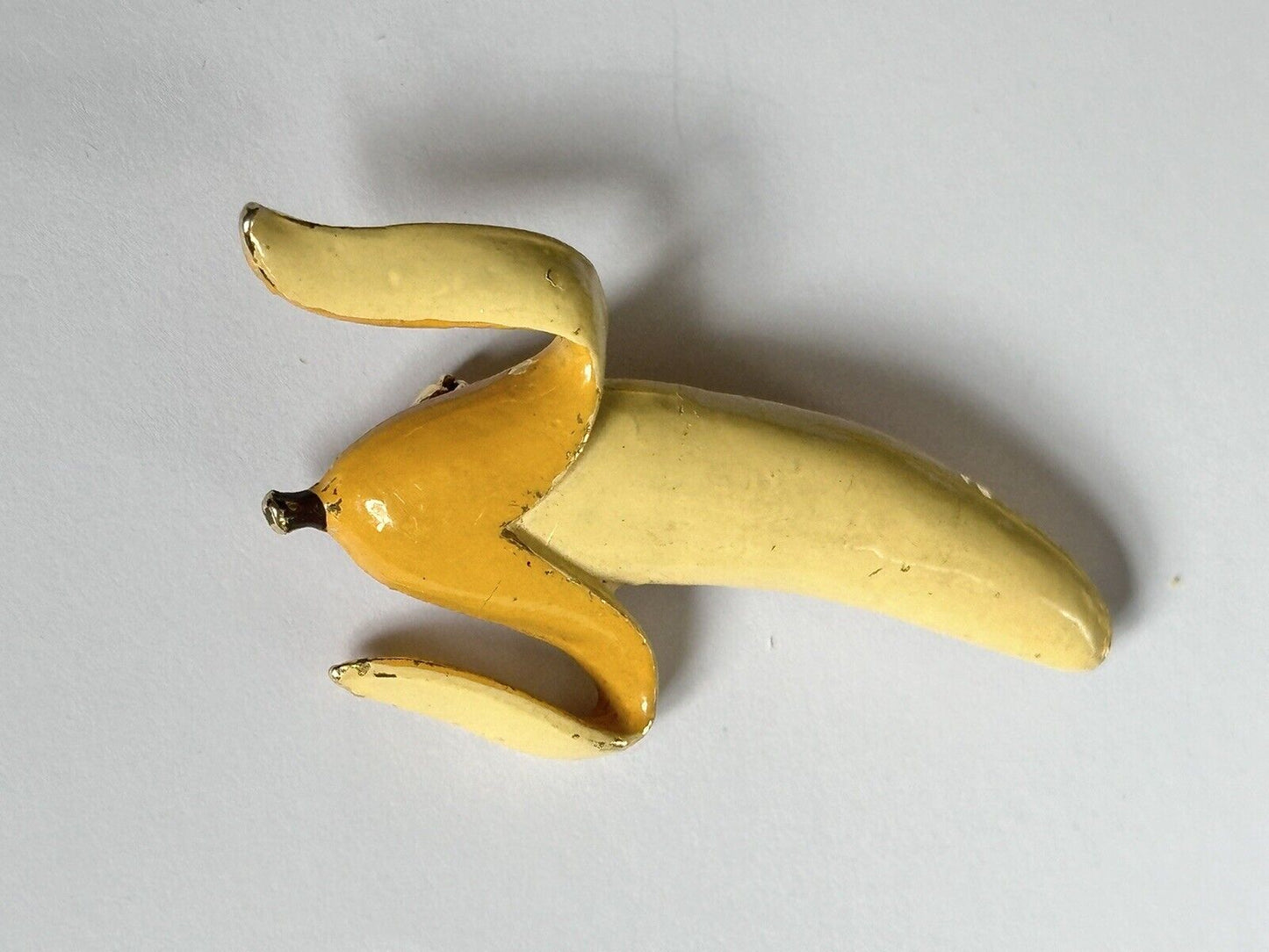 Vintage Yellow Enamel Banana Brooch