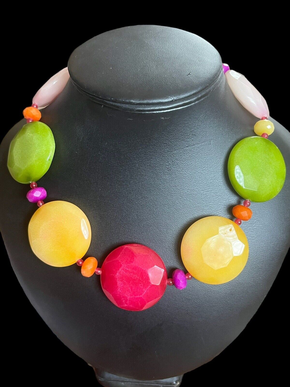 Butler And Wilson Statement Glass Disk Necklace