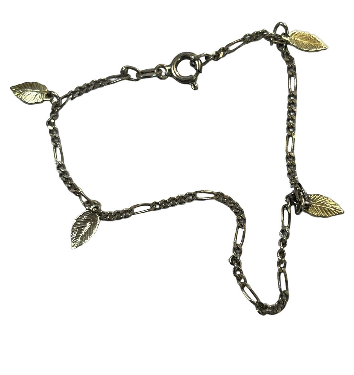 Vintage Silver 925 Heart Padlock 4 Charm Bracelet