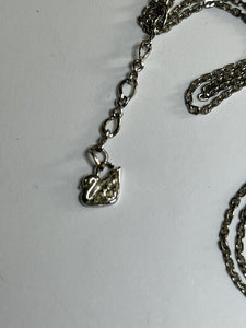 Vintage Swarovski Swan Signed Teardrop Pendant Necklace