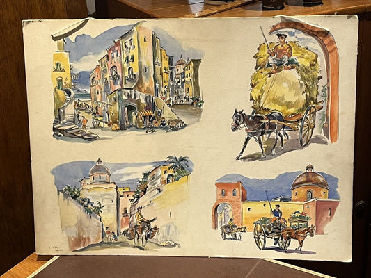 Originally Watercolour Illustrations Works By N Osten Sacken