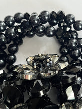 Butler And Wilson Gunmetal Black Flowers Beaded Statement Bracelet