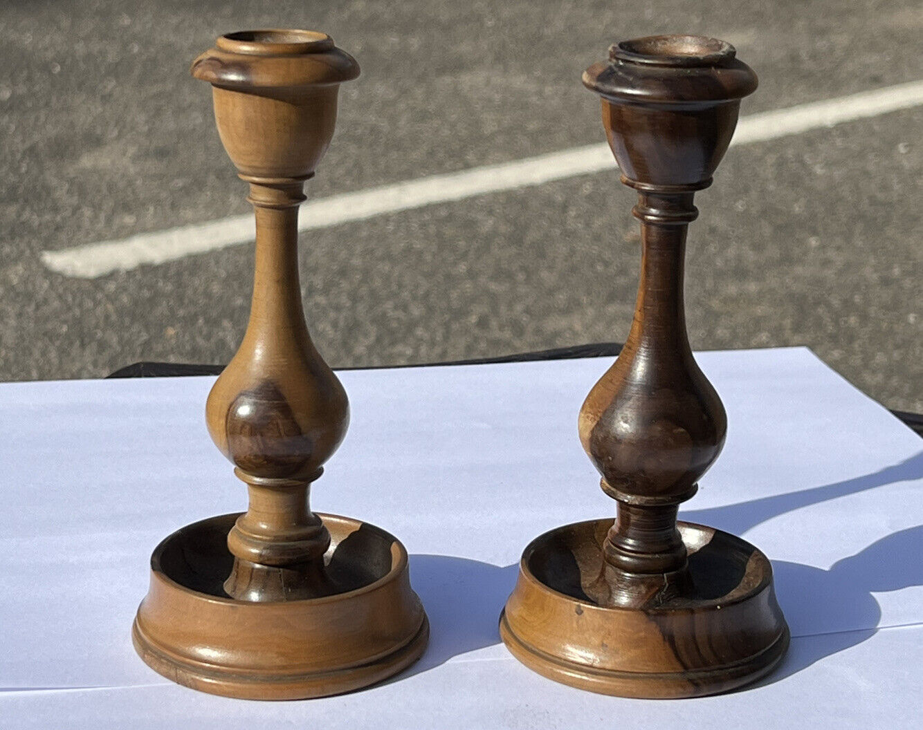 Jewish Campaign Candlesticks, Screw Down Flat For Transportation