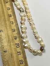 Vintage Freshwater Pearl Grey White Pink Silver Clasp