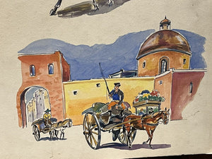 Originally Watercolour Illustrations Works By N Osten Sacken