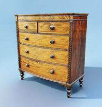 Georgian Mahogany Bow Front Chest Of Drawers.