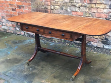 Regency Sofa Table, Cuban Mahogany With Inlay. Double Sided For Central Use.