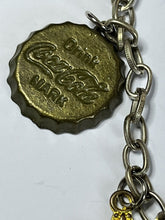 Vintage Gold  Silver Tone Coca Cola Charm Bracelet