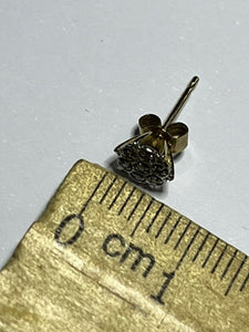 Vintage 10ct Gold Diamond Chip Cluster Single Earring