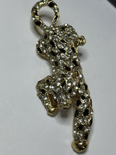 Vintage Gold Tone Diamanté Leopard Statement Brooch