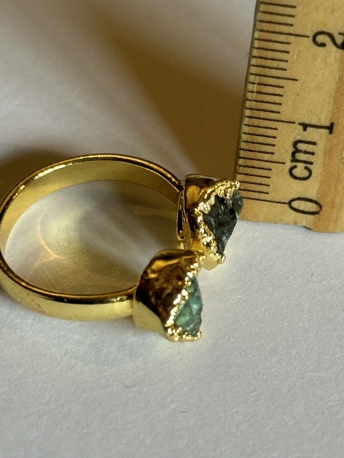 Sera Huyuk 18k Gold Vermeil Etruscan Raw Grey Tanzanite Ring